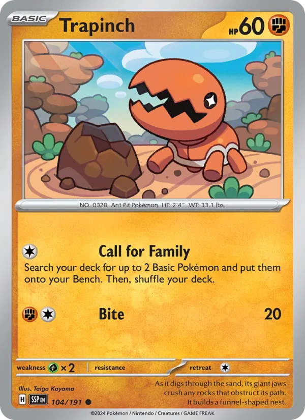 Trapinch #104 – Surging Sparks card
