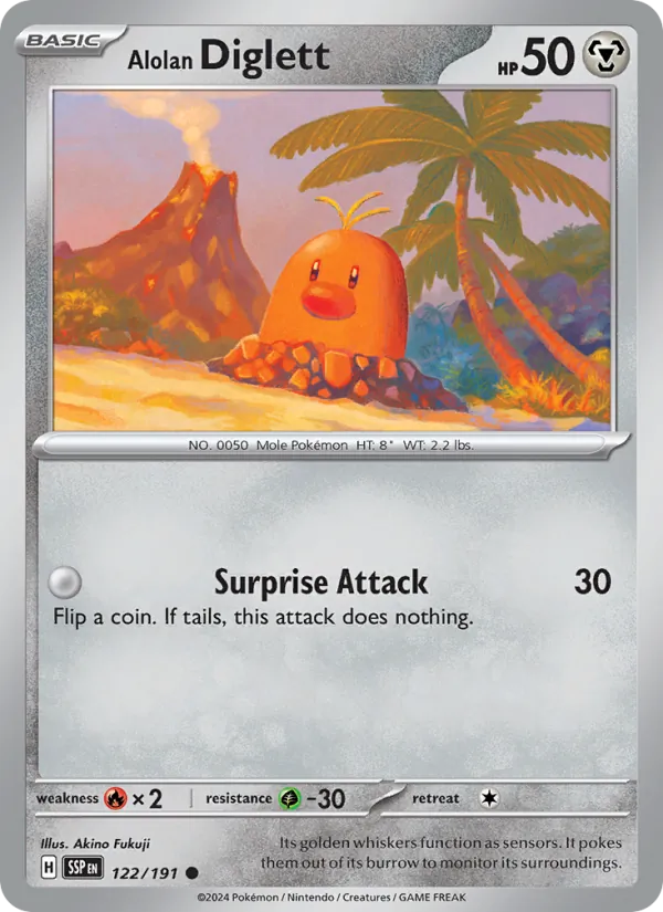 Alolan Diglett #122 – Surging Sparks card