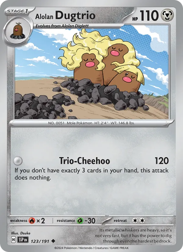 Alolan Dugtrio #123 – Surging Sparks card