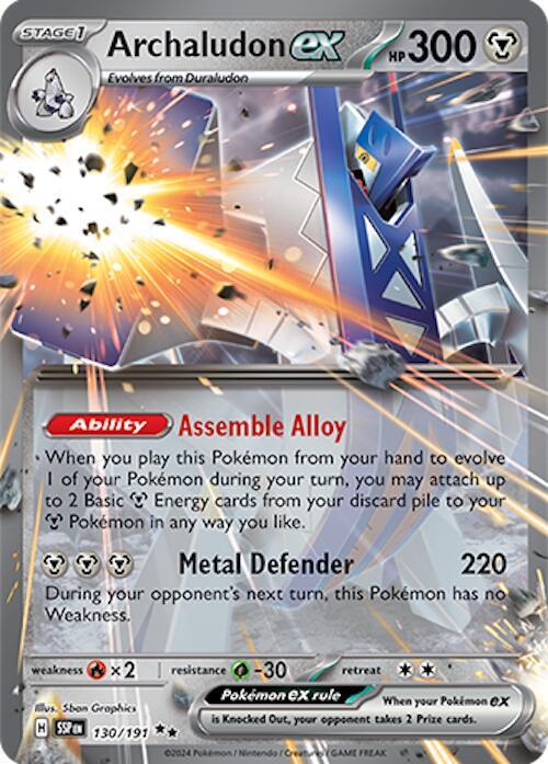 Archaludon ex #130 – Surging Sparks card