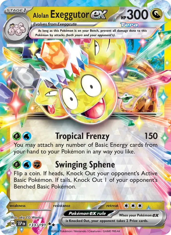 Alolan Exeggutor ex #133 – Surging Sparks card