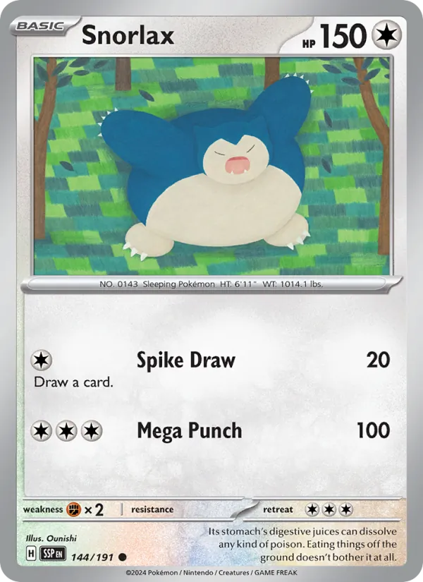 Snorlax #144 – Surging Sparks card