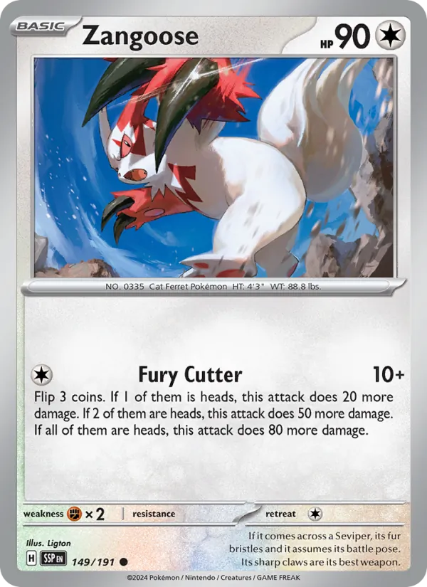 Zangoose #149 – Surging Sparks card
