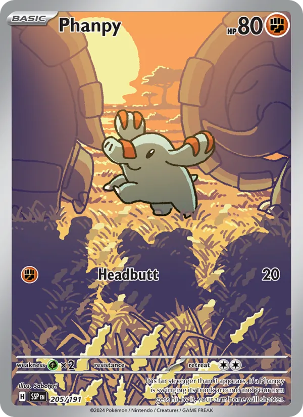 Phanpy #205 – Surging Sparks card
