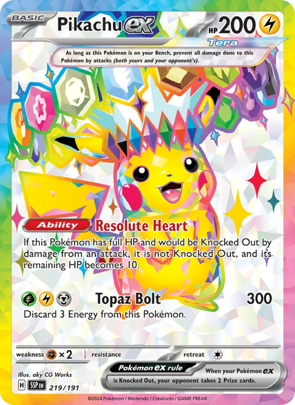 Pikachu ex #219 – Surging Sparks card