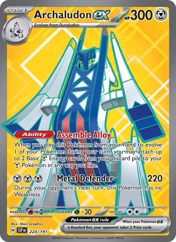 Archaludon ex #224 – Surging Sparks card