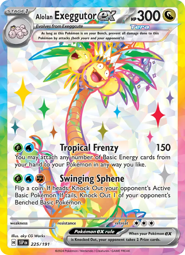 Alolan Exeggutor ex #225 – Surging Sparks card