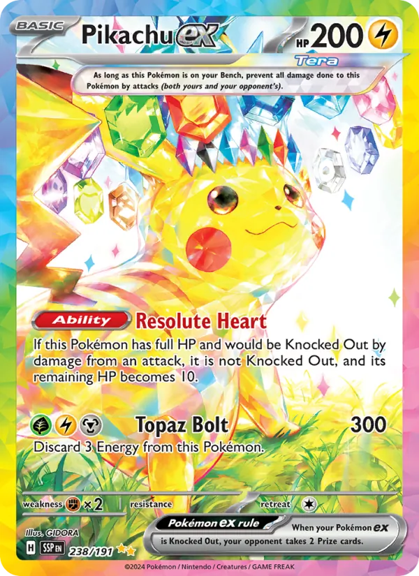 Pikachu ex #238 – Surging Sparks card