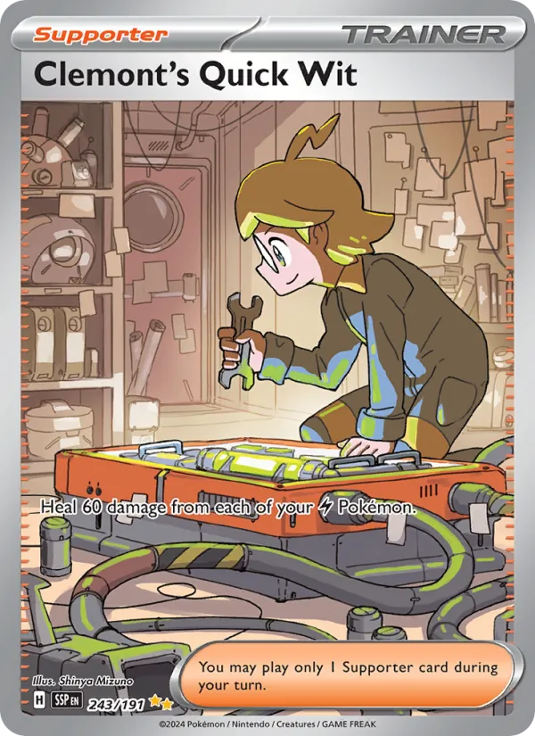 Clemont's Quick Wit #243 – Surging Sparks card