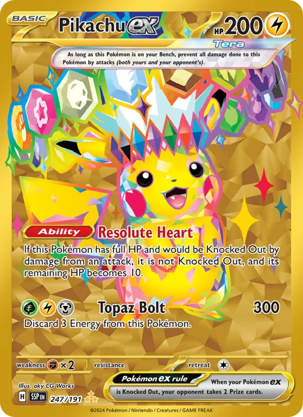 Pikachu ex #247 – Surging Sparks card