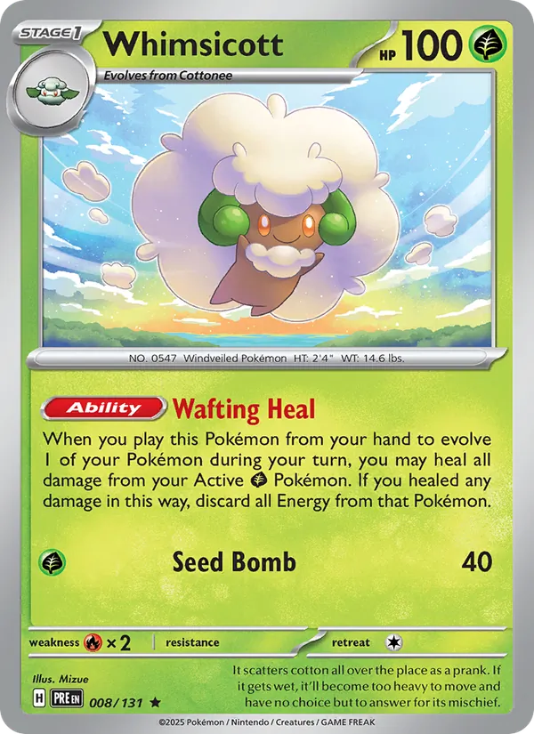 Whimsicott #008 – Prismatic Evolutions card