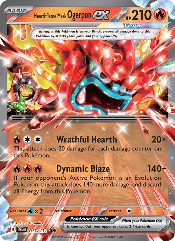 Hearthflame Mask Ogerpon ex #017 – Prismatic Evolutions card