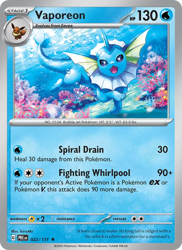 Vaporeon #022 – Prismatic Evolutions card