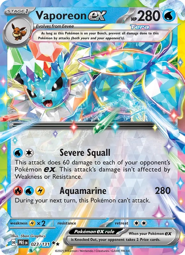 Vaporeon ex #023 – Prismatic Evolutions card