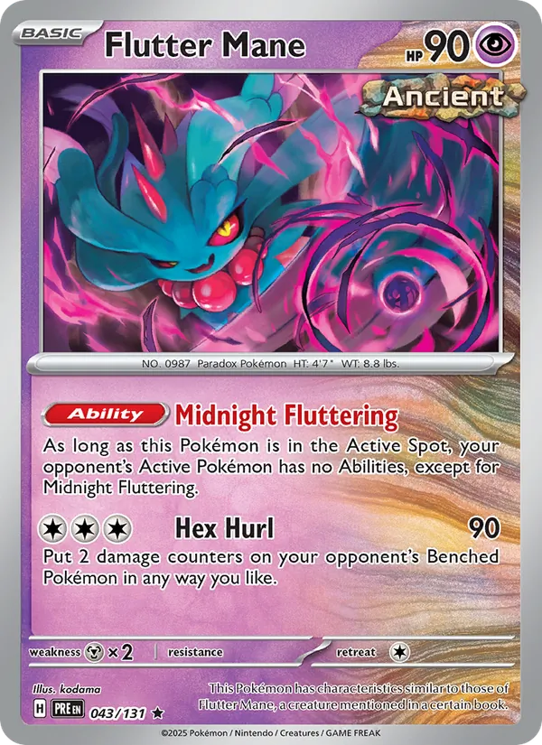 Flutter Mane #043 – Prismatic Evolutions card