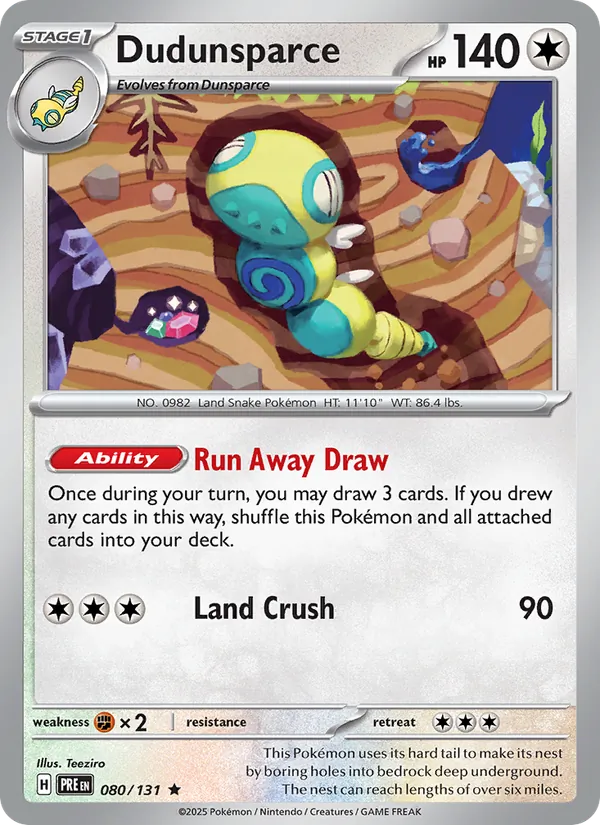 Dudunsparce #080 – Prismatic Evolutions card