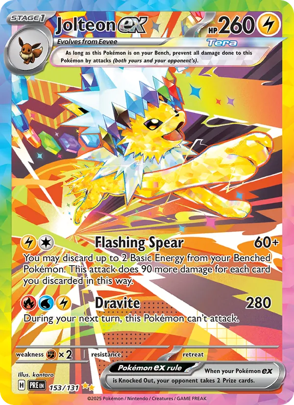 Jolteon ex #153 – Prismatic Evolutions card