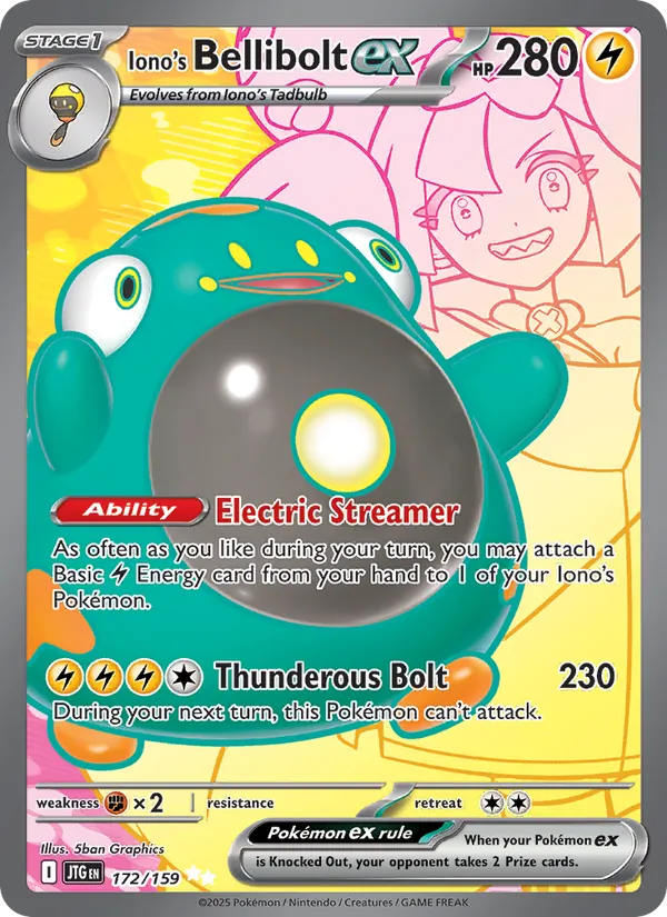 Iono's Bellibolt ex #172 – Journey Together card