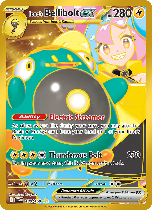Iono's Bellibolt ex #188 – Journey Together card