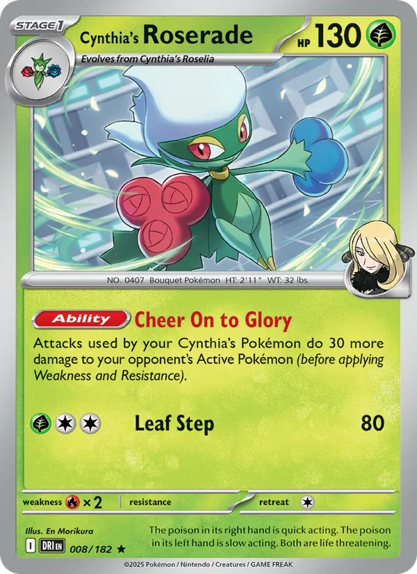 Cynthia's Roserade #008 – Destined Rivals card