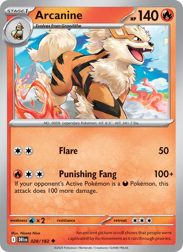 Arcanine #028 – Destined Rivals card