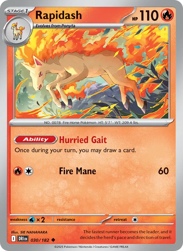 Rapidash #030 – Destined Rivals card