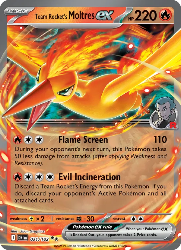 Team Rocket's Moltres ex #031 – Destined Rivals card