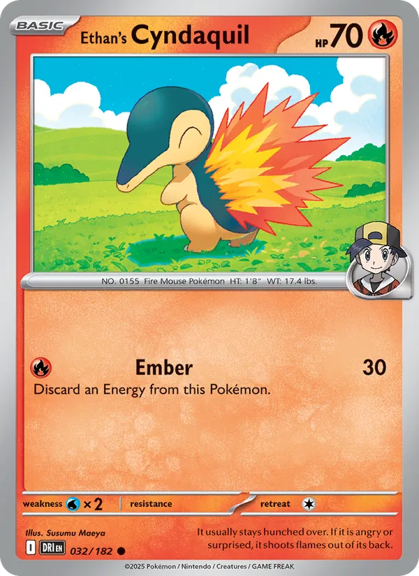 Ethan's Cyndaquil #032 – Destined Rivals card