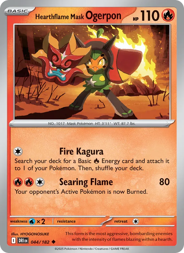 Hearthflame Mask Ogerpon #044 – Destined Rivals card