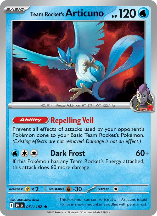 Team Rocket's Articuno #051 – Destined Rivals card