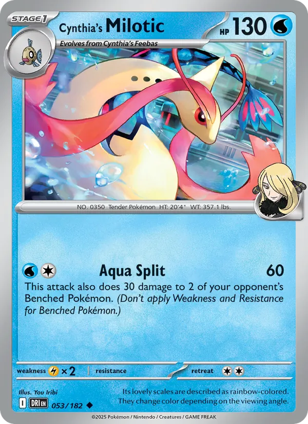 Cynthia's Milotic #053 – Destined Rivals card