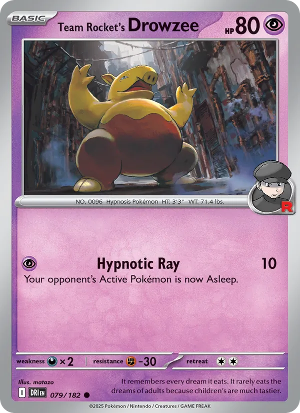 Team Rocket's Drowzee #079 – Destined Rivals card