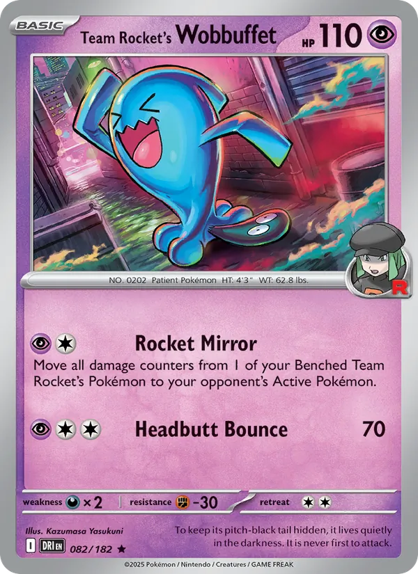 Team Rocket's Wobbuffet #082 – Destined Rivals card