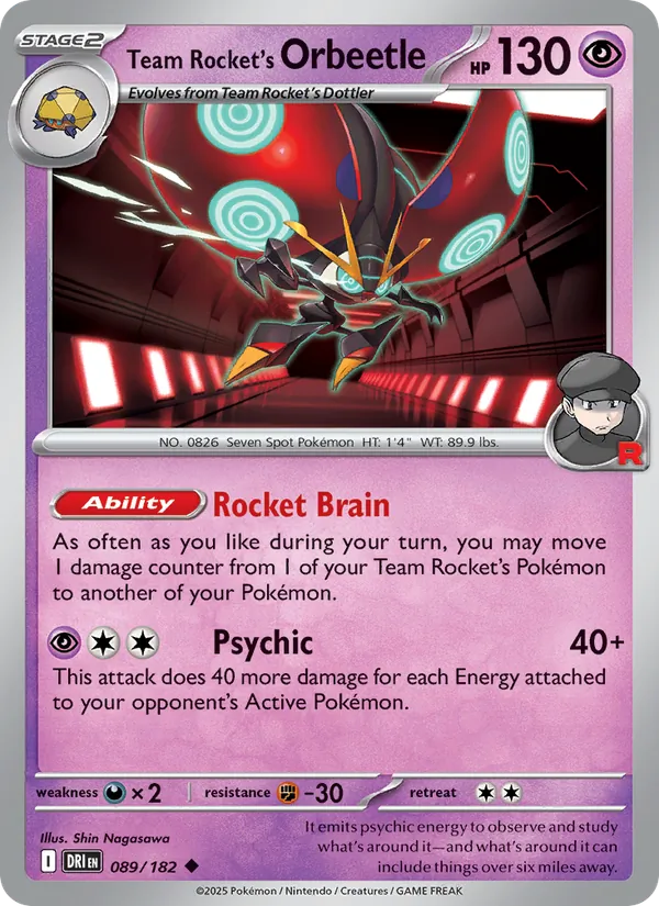 Team Rocket's Orbeetle #089 – Destined Rivals card