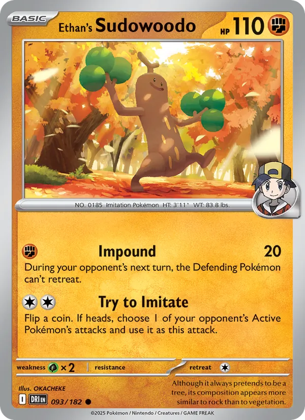 Ethan's Sudowoodo #093 – Destined Rivals card