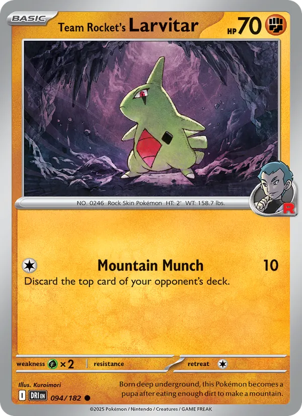 Team Rocket's Larvitar #094 – Destined Rivals card