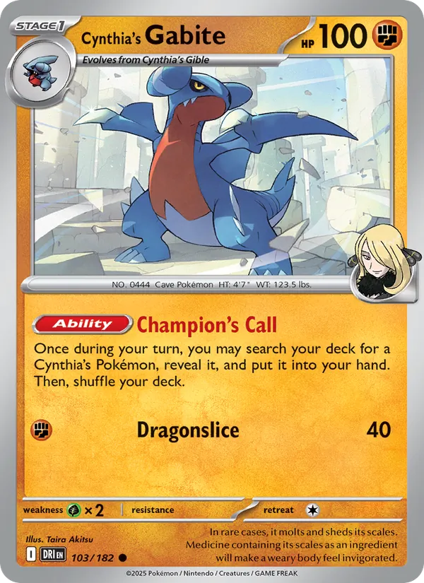 Cynthia's Gabite #103 – Destined Rivals card