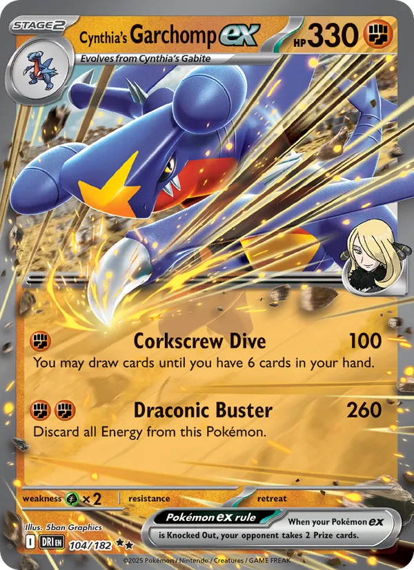 Cynthia's Garchomp ex #104 – Destined Rivals card