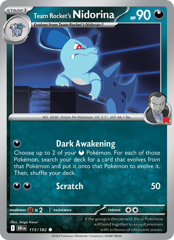 Team Rocket's Nidorina #115 – Destined Rivals card