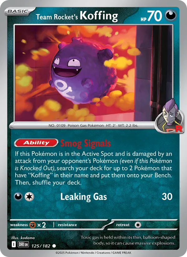 Team Rocket's Koffing #125 – Destined Rivals card