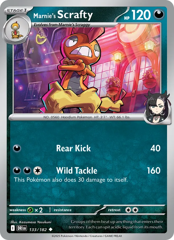 Marnie's Scrafty #133 – Destined Rivals card