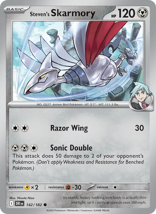Steven's Skarmory #142 – Destined Rivals card