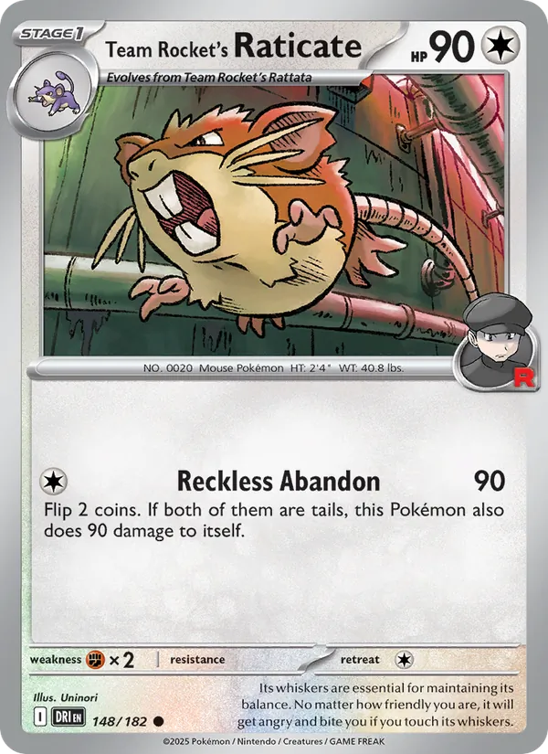 Team Rocket's Raticate #148 – Destined Rivals card