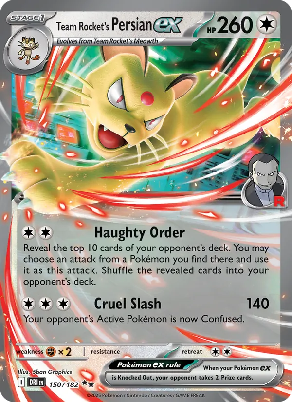 Team Rocket's Persian ex #150 – Destined Rivals card