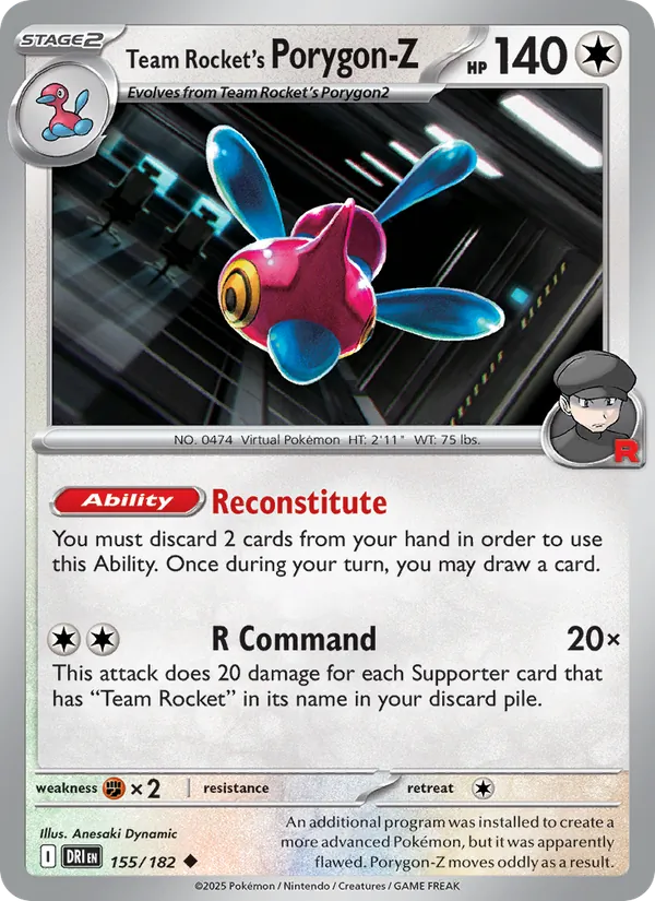 Team Rocket's Porygon-Z #155 – Destined Rivals card