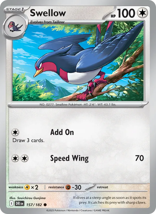 Swellow #157 – Destined Rivals card