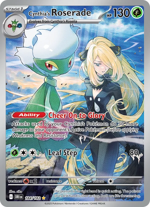 Cynthia's Roserade #184 – Destined Rivals card