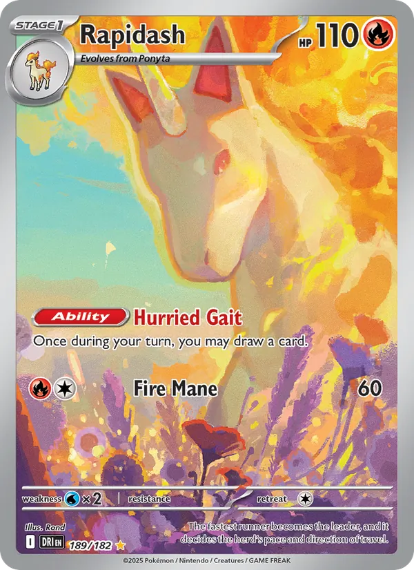 Rapidash #189 – Destined Rivals card