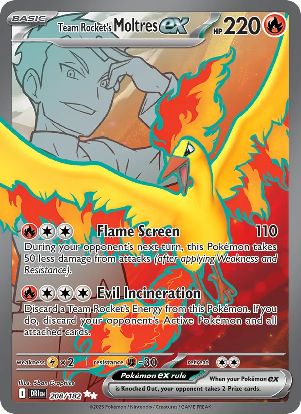 Team Rocket's Moltres ex #208 – Destined Rivals card