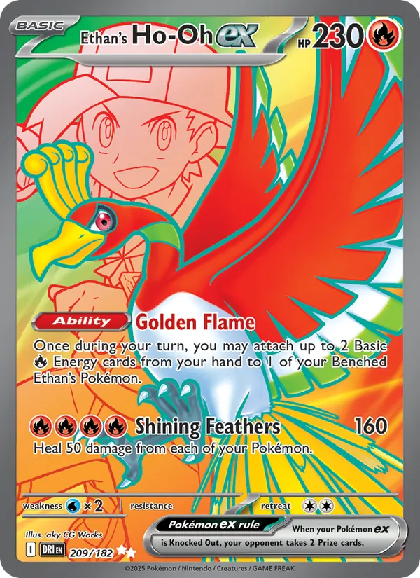 Ethan's Ho-Oh ex #209 – Destined Rivals card